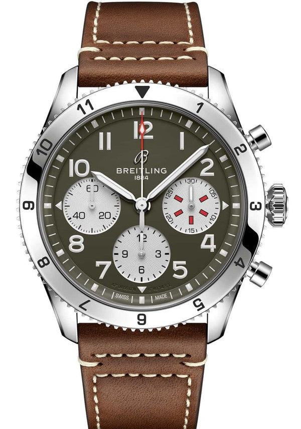 Breitling Classic AVI Zielony 42mm Stal