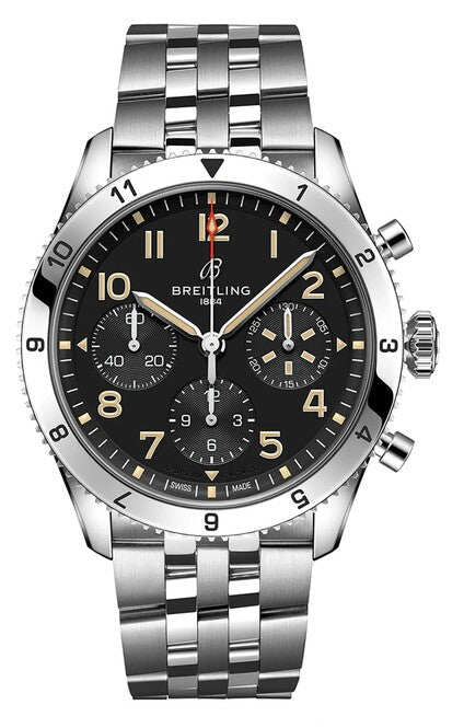 Breitling Classic Avi Chronograph Czarny 42mm Stal