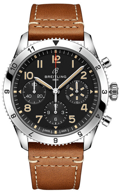 Breitling Classic Avi Chronograph Czarny 42 mm Stal