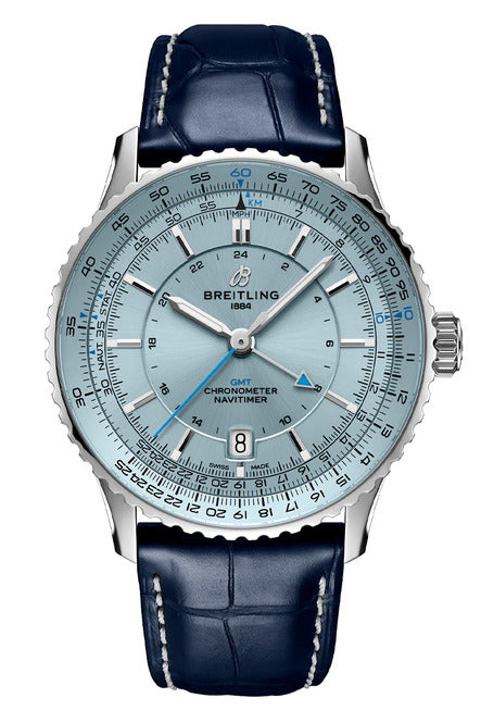 Breitling Navitimer GMT Niebieski 41 mm Stal