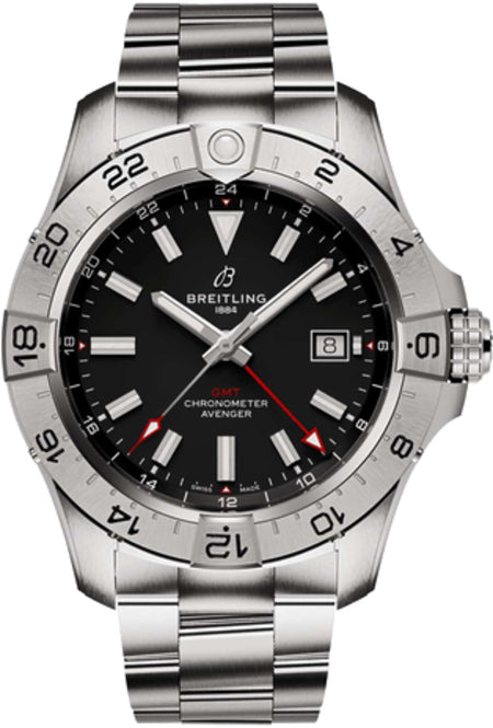 Breitling Avenger Czarny 44 mm Stal