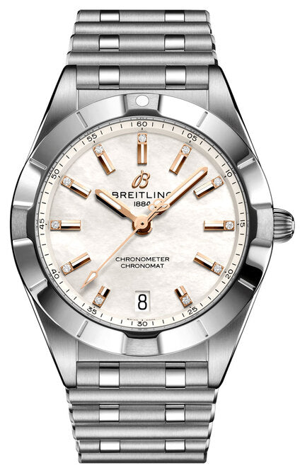 Breitling Chronomat Bialy 32mm Stal