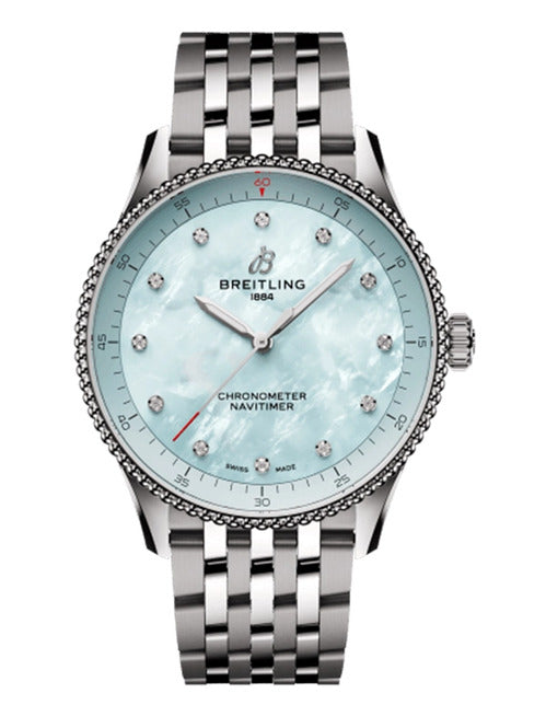 Breitling Navitimer Niebieska perlowej 36mm Stal