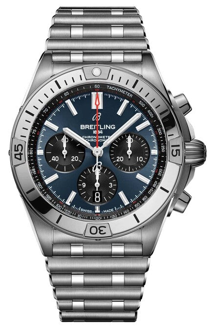 Breitling Chronomat Niebieski 42mm Stal