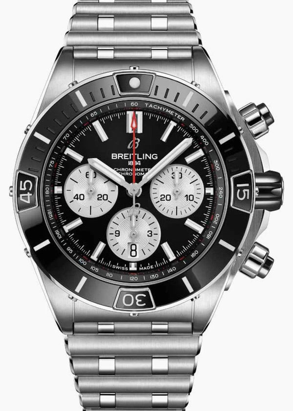 Breitling Super Chronomat Czarny 44mm Stal