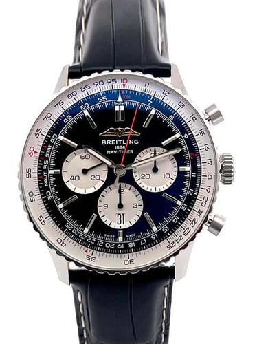 Breitling Navitimer Czarny 46mm Stal