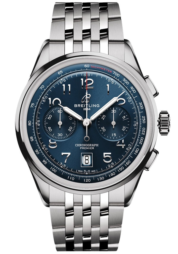Breitling Premier Niebieski 42mm Stal