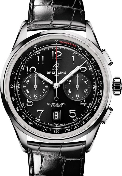 Breitling Premier Czarny 42 mm Stal