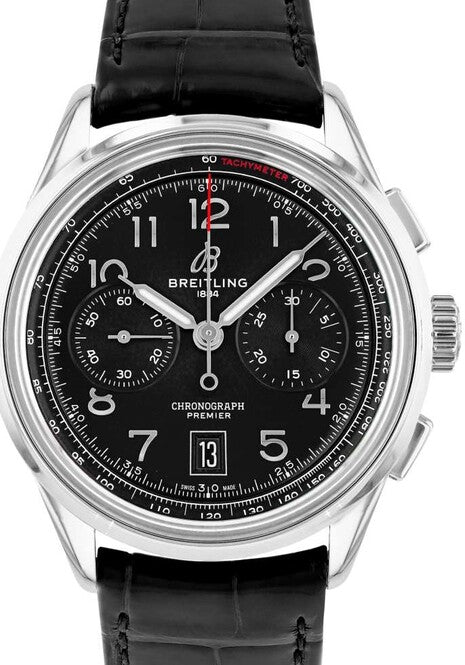 Breitling Premier Czarny 42 mm Stal