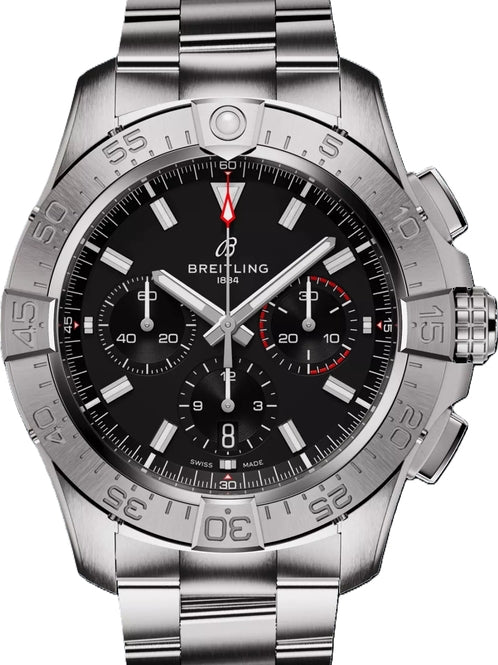 Breitling Avenger Czarny 44 mm Stal