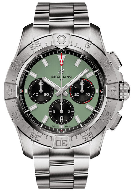 Breitling Avenger Zielony 44 mm Stal