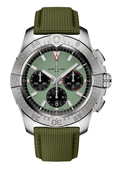 Breitling Avenger Zielony 44mm Stal