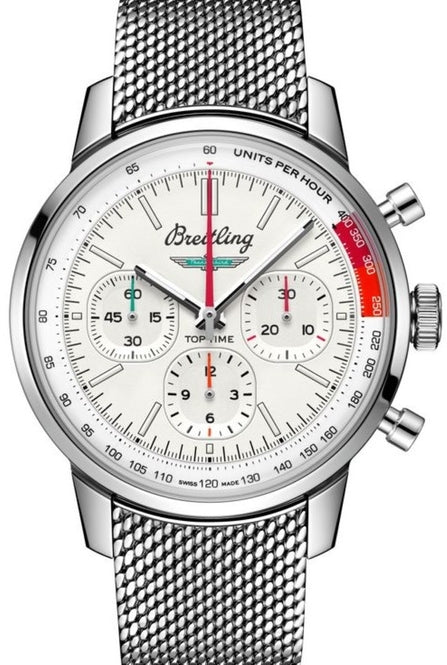 Breitling Top Time Biały 41 mm Stal