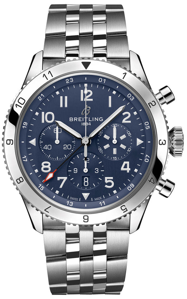 Breitling Classic AVI Niebieski 46mm Stal