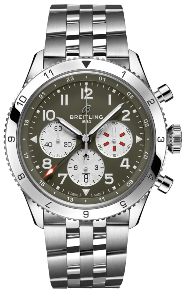 Breitling Super Avi Zielony 46mm Stal