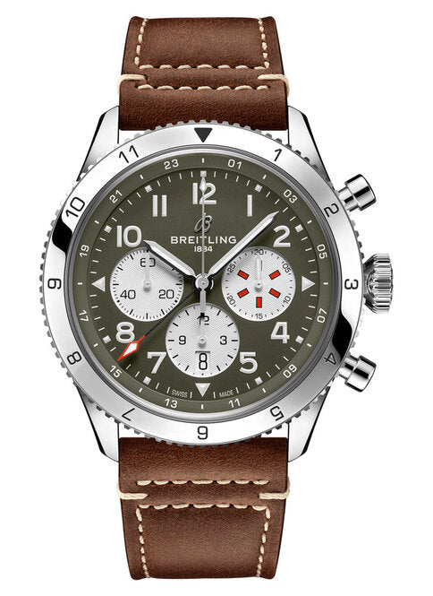 Breitling Super Avi Zielony 46mm Stal