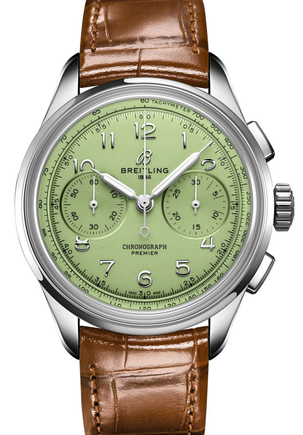 Breitling Premier Chronograph Zielony 40 mm Stal