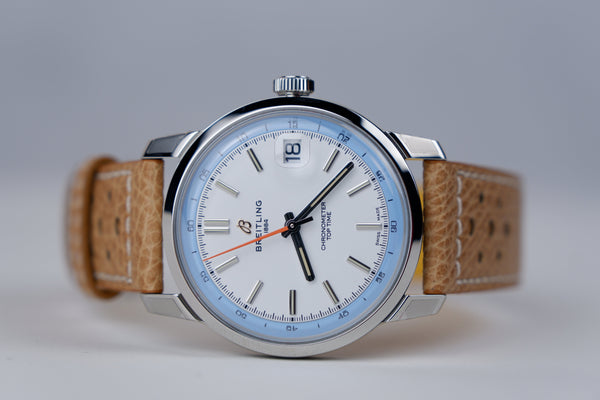 Breitling Top Time Biały 38 mm Stal