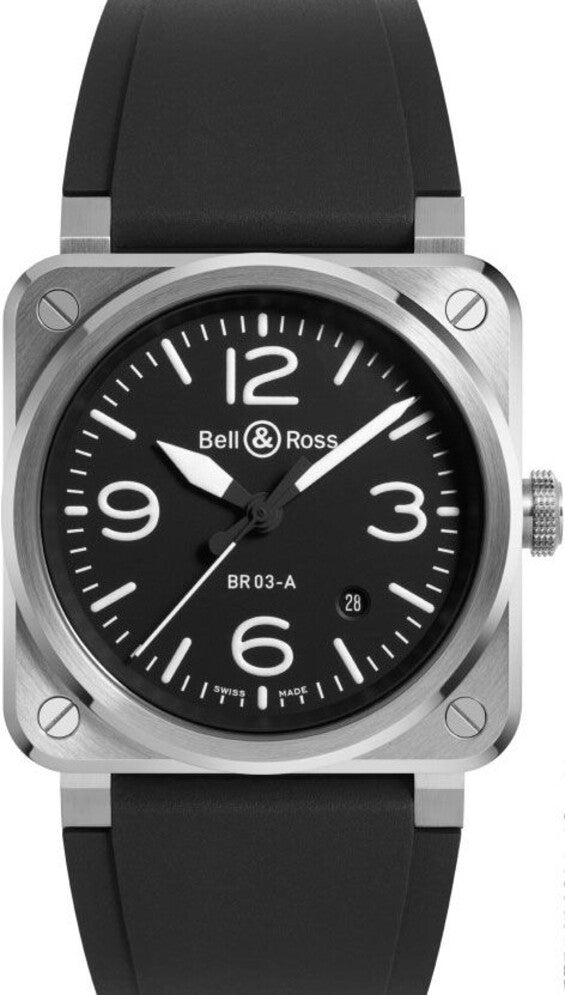 Bell & Ross BR 03 Czarny 41 mm Stal