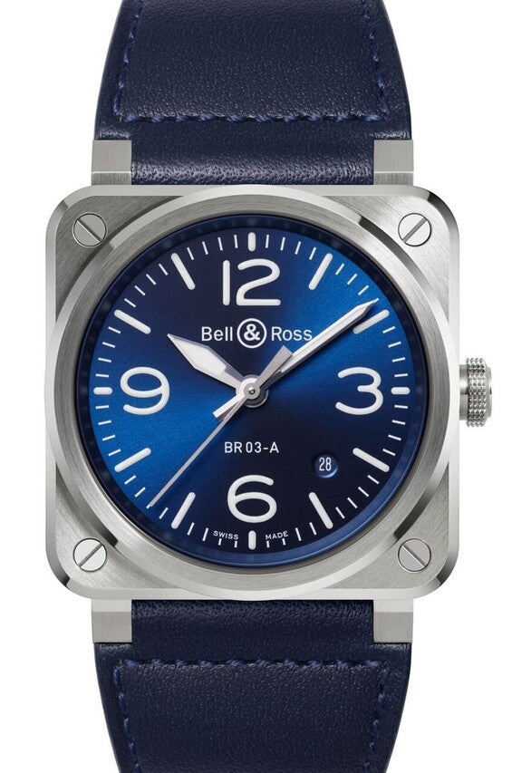 Bell & Ross BR 03 Niebieski 41 mm  Stal