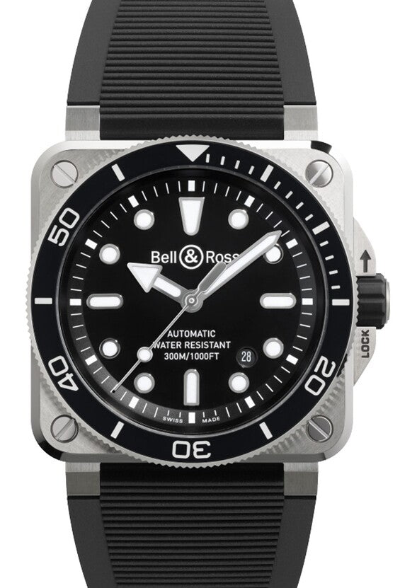 Bell & Ross BR 03 Diver Czarny 42 mm Stal