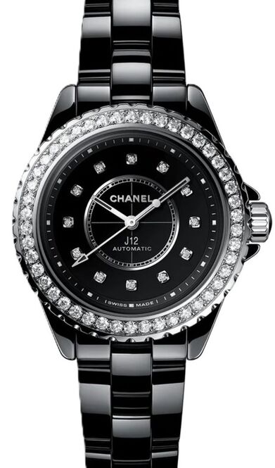 Chanel J12 Czarny 33 mm Ceramika