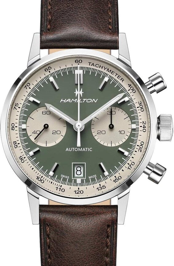 Hamilton Intra-Matic Zielony 40 mm Stal