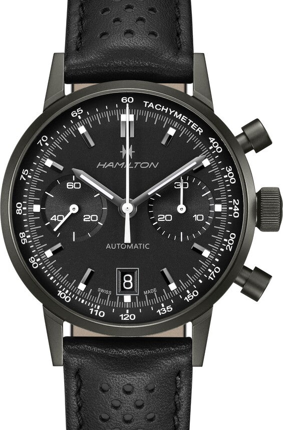 Hamilton Intra-Matic Czarny 40 mm Stal