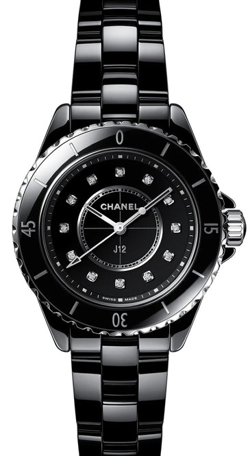 Chanel J12 Czarny 33 mm Ceramika