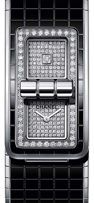 Chanel Code Coco Czarny 38,1 x 21,5 mm Stal