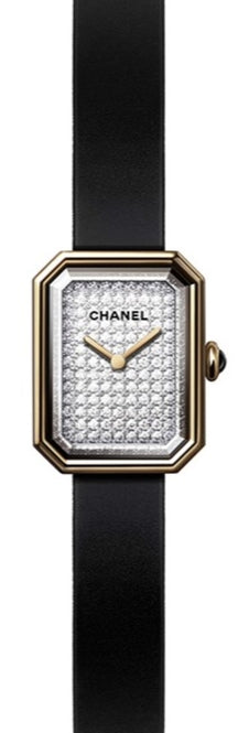 Chanel Première Biały 19.7 x 15.2 mm Żółte złoto