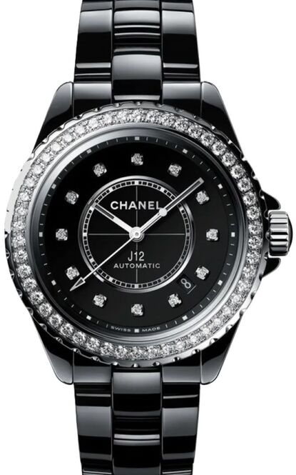 Chanel J12 Donna Czarny 33 mm Ceramika