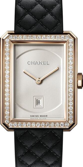 Chanel Boy-Friend Srebrny 34,6 x 26,7 mm Złoto różowe