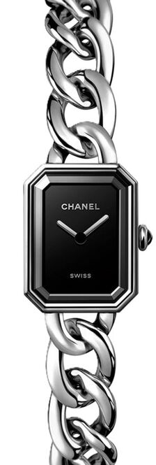 Chanel Première Czarny 19.7 x 15.2 mm Stal