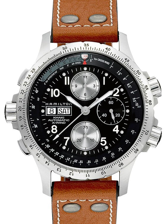 Hamilton Khaki Aviation Czarny 45 mm Stal