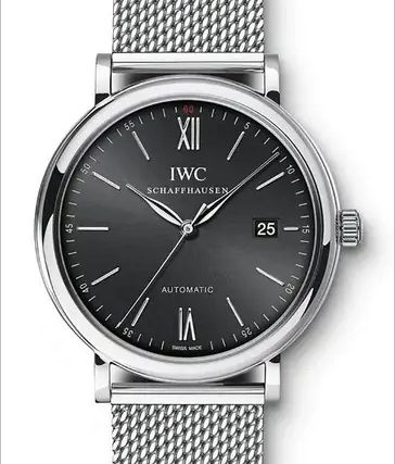 IWC Portofino Czarny 40 mm Stal