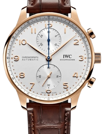 IWC Portugieser Chronograph Srebrny 41 mm Złoto różowe