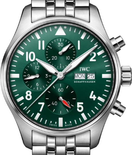 IWC Pilots Watch Chronograph Zielony 43 mm Stal