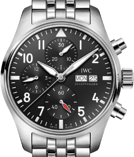 IWC Pilots Watch Chronograph Czarny 41 mm Stal