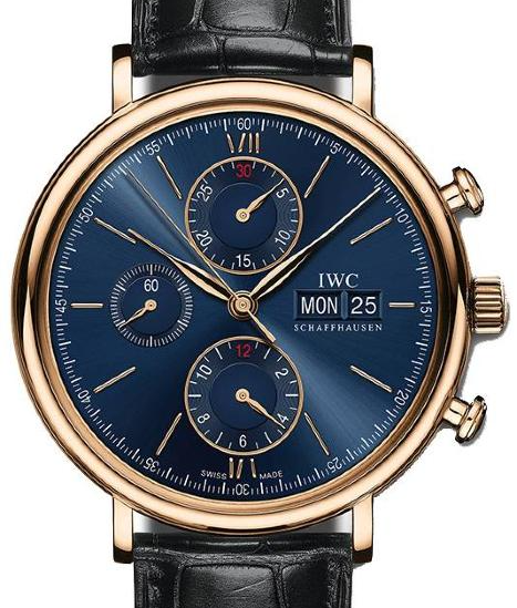 IWC Portofino Сhronograph Niebieski 42 mm Złoto różowe