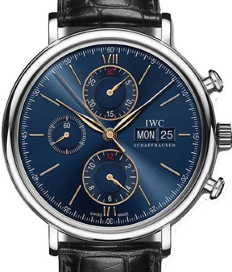 IWC Portofino Сhronograph Niebieski 42 mm Stal