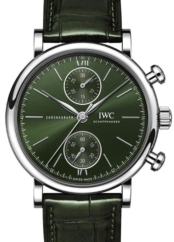 IWC Portofino Chronograph Zielony 39 mm Stal