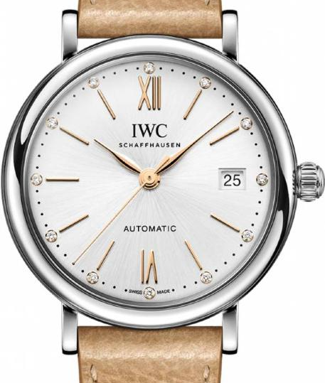IWC Portofino Biały 37 mm Stal