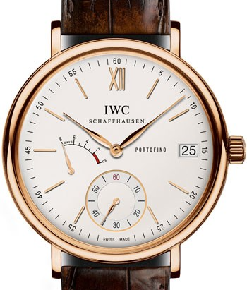 IWC Portofino Hand-Wound 8 Days Biały 45 mm Złoto różowe