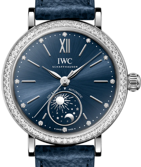 IWC Portofino Day & Night Niebieski 34 mm Stal