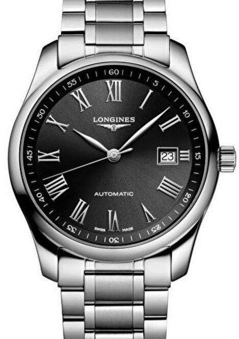 Longines Master Collection Czarny 40 mm Stal