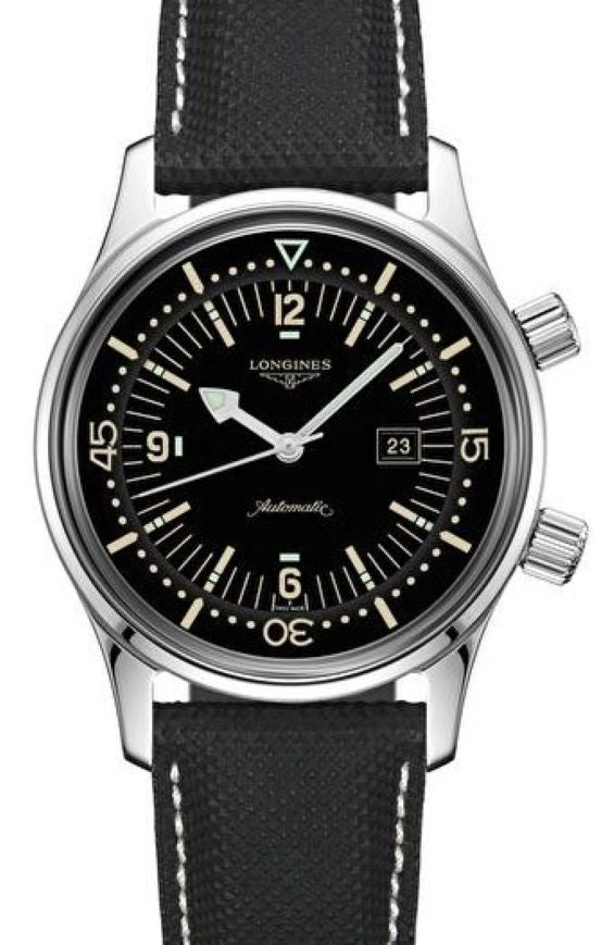 Longines Legend Diver Czarny 39 mm Stal
