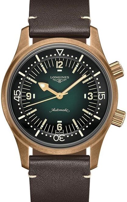 Longines Legend Diver Zielony 42 mm Brąz
