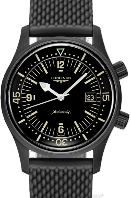 Longines Legend Diver Czarny 42 mm Stal