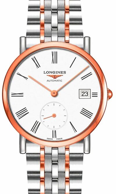Longines Master Collection Biały 34 mm Złoto/Stal